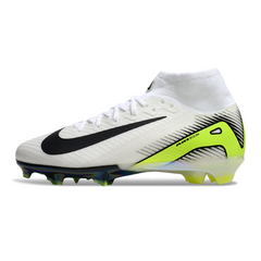 Chuteira Infantil Campo Nike Air Zoom Mercurial Superfly 10 Elite FG Branco, Verde e Preto