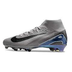 Chuteira Infantil Campo Nike Air Zoom Mercurial Superfly 10 Elite FG Cinza e Preto