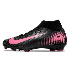 Chuteira Infantil Campo Nike Air Zoom Mercurial Superfly 10 Elite FG Preta e Rosa