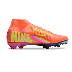 Chuteira Infantil Campo Nike Air Zoom Mercurial Superfly 10 Elite FG Rosa e Amarela