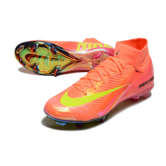 Chuteira Infantil Campo Nike Air Zoom Mercurial Superfly 10 Elite FG Rosa e Amarela