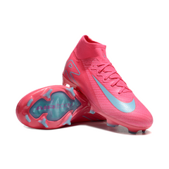 Botas de fútbol Nike Air Zoom Mercurial Superfly 10 Elite FG para niños, color rosa y azul claro