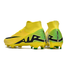 Chuteira Infantil Campo Nike Zoom Mercurial Superfly 9 Elite FG Amarela, Verde e Preta - VENI Futebol