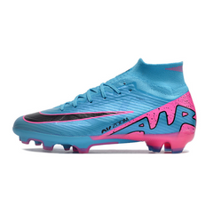 Chuteira Infantil Campo Nike Zoom Mercurial Superfly 9 Elite FG Azul Claro, Rosa e Preta - VENI Futebol