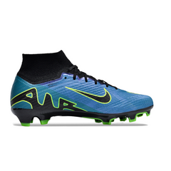 Chuteira Infantil Campo Nike Zoom Mercurial Superfly 9 Elite FG Azul, Preta e Verde - VENI Futebol