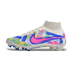 Chuteira Infantil Campo Nike Zoom Mercurial Superfly 9 Elite FG Branca e Colorida - VENI Futebol