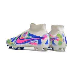 Chuteira Infantil Campo Nike Zoom Mercurial Superfly 9 Elite FG Branca e Colorida - VENI Futebol