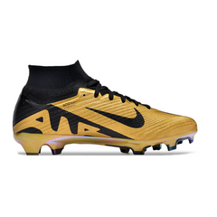 Chuteira Infantil Campo Nike Zoom Mercurial Superfly 9 Elite FG Dourada e Preta - VENI Futebol