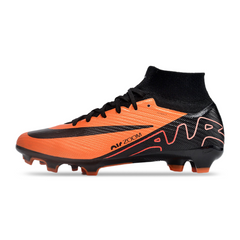 Chuteira Infantil Campo Nike Zoom Mercurial Superfly 9 Elite FG Laranja e Preta - VENI Futebol