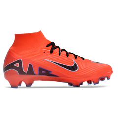 Chuteira Infantil Campo Nike Zoom Mercurial Superfly 9 Elite FG Laranja e Roxa - VENI Futebol