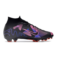 Chuteira Infantil Campo Nike Zoom Mercurial Superfly 9 Elite FG Preta, Roxa e Rosa - VENI Futebol