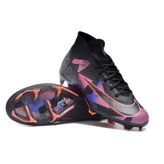 Chuteira Infantil Campo Nike Zoom Mercurial Superfly 9 Elite FG Preta, Roxa e Rosa - VENI Futebol