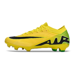 Chuteira Infantil Campo Nike Zoom Mercurial Vapor 15 Elite FG Amarela, Verde e Preta