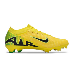 Chuteira Infantil Campo Nike Zoom Mercurial Vapor 15 Elite FG Amarela, Verde e Preta - VENI Futebol