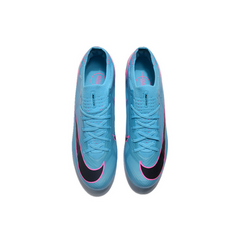 Chuteira Infantil Campo Nike Zoom Mercurial Vapor 15 Elite FG Azul Claro, Rosa e Preta - VENI Futebol