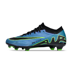 Chuteira Infantil Campo Nike Zoom Mercurial Vapor 15 Elite FG Azul, Preta e Verde