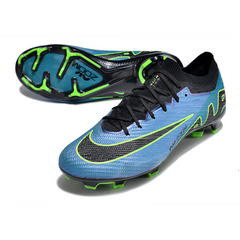 Chuteira Infantil Campo Nike Zoom Mercurial Vapor 15 Elite FG Azul, Preta e Verde - VENI Futebol