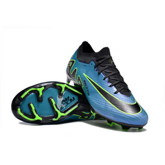 Chuteira Infantil Campo Nike Zoom Mercurial Vapor 15 Elite FG Azul, Preta e Verde - VENI Futebol