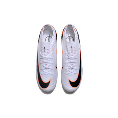 Chuteira Infantil Campo Nike Zoom Mercurial Vapor 15 Elite FG Branca, Preta e Laranja - VENI Futebol