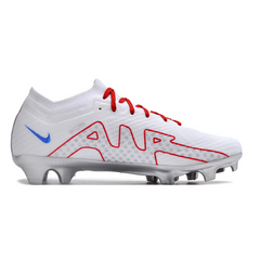 Chuteira Infantil Campo Nike Zoom Mercurial Vapor 15 Elite FG Branca, Vermelha e Prata - VENI Futebol