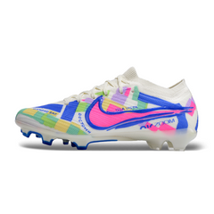 Chuteira Infantil Campo Nike Zoom Mercurial Vapor 15 Elite FG Branca e Colorida - VENI Futebol