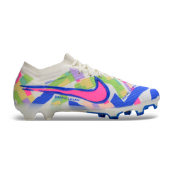 Chuteira Infantil Campo Nike Zoom Mercurial Vapor 15 Elite FG Branca e Colorida - VENI Futebol