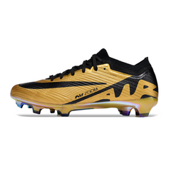 Chuteira Infantil Campo Nike Zoom Mercurial Vapor 15 Elite FG Dourada e Preta