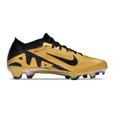 Chuteira Infantil Campo Nike Zoom Mercurial Vapor 15 Elite FG Dourada e Preta - VENI Futebol