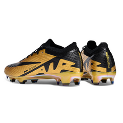 Chuteira Infantil Campo Nike Zoom Mercurial Vapor 15 Elite FG Dourada e Preta - VENI Futebol