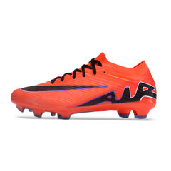 Chuteira Infantil Campo Nike Zoom Mercurial Vapor 15 Elite FG Laranja, Preta e Roxa - VENI Futebol