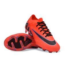 Chuteira Infantil Campo Nike Zoom Mercurial Vapor 15 Elite FG Laranja, Preta e Roxa - VENI Futebol