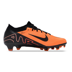 Chuteira Infantil Campo Nike Zoom Mercurial Vapor 15 Elite FG Laranja e Preta - VENI Futebol