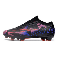 Chuteira Infantil Campo Nike Zoom Mercurial Vapor 15 Elite FG Preta, Rosa e Roxo