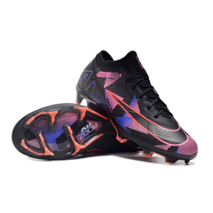 Chuteira Infantil Campo Nike Zoom Mercurial Vapor 15 Elite FG Preta, Rosa e Roxo - VENI Futebol