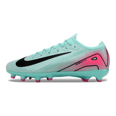 Chuteira Infantil Campo Nike Air Zoom Mercurial Vapor 16 Elite AG Azul Claro e Rosa