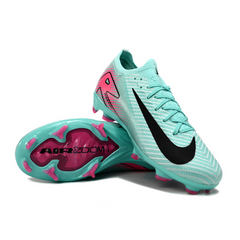 Chuteira Infantil Campo Nike Air Zoom Mercurial Vapor 16 Elite FG Azul Claro e Rosa