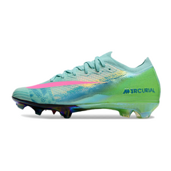 Chuteira Infantil Campo Nike Air Zoom Mercurial Vapor 16 Elite FG Azul, Verde e Rosa