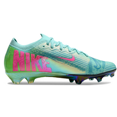 Chuteira Infantil Campo Nike Air Zoom Mercurial Vapor 16 Elite FG Azul, Verde e Rosa