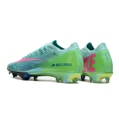 Chuteira Infantil Campo Nike Air Zoom Mercurial Vapor 16 Elite FG Azul, Verde e Rosa