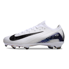 Chuteira Infantil Campo Nike Air Zoom Mercurial Vapor 16 Elite FG Branca e Cinza