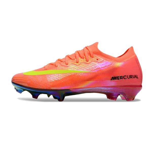 Chuteira Campo FG Nike Air Zoom Mercurial Vapor 16 Elite Rosa e Amarela Infantil