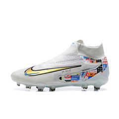 Chuteira Infantil Campo Nike Phantom GX Elite DF FG Kane Branca Pack