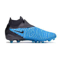 Chuteira Infantil Campo Nike Phantom GX Elite DF FG Preta e Azul - VENI Futebol