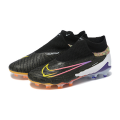 Chuteira Infantil Campo Nike Phantom GX Elite DF FG Preta e Colorida - VENI Futebol