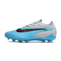 Chuteira Infantil Campo Nike Phantom GX Elite FG Branca e Azul Claro