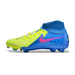 Chuteira Infantil Campo Nike Phantom Luna 2 Elite FG Amarela e Azul