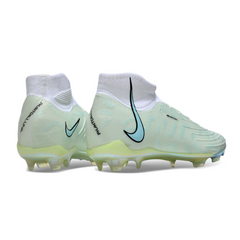 Chuteira Infantil Campo Nike Phantom Luna Elite FG Branca, Verde e Azul - VENI Futebol