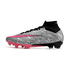 Chuteira Infantil Campo Nike Zoom Mercurial Superfly 9 Elite FG Cinza e Rosa