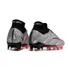 Chuteira Infantil Campo Nike Zoom Mercurial Superfly 9 Elite FG Cinza e Rosa - VENI Futebol