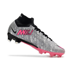 Chuteira Infantil Campo Nike Zoom Mercurial Superfly 9 Elite FG Cinza e Rosa - VENI Futebol